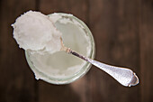 Coconut oil on a spoon
