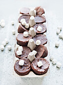 Brownie muffins with marshmallows