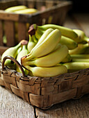 Basket with mini bananas