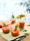 Melon-tomato gazpacho