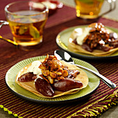Date, almond, walnut and pine nut honey crisp dessert