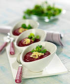 Cream of beetroot soup with yoghurt