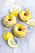 Lemon and hazelnut donut