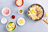 Oork and egg Ramen-style wok
