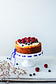Italian cheesecake with berries and mascarpone