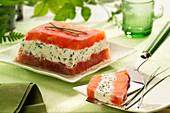Brousse cheese and tomato terrine