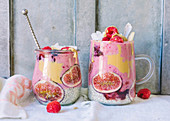 Raspberrry, fig and chia seed Parfait