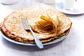 Pile of Crêpes with sugar