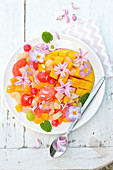 Fruit and flower salad
