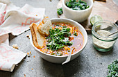 Lentil and kale soup