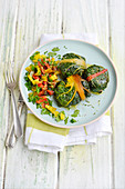 Swiss chard parcels stuffed with meat