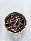 Dried cranberries and sunflower seeds in a bowl