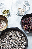 Sunflower seeds, pumpkin seeds and dried cranberries