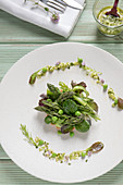 Asparagus and pea tartlet