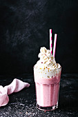 Strawberry milk cocktail