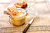 Jar of foie gras terrine