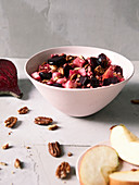 Wheat,beetroot,apple and pecan salad