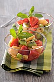 Fresh fruit salad with mint