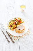 Pork Filet Mignon With Raw Ham In Crust,Pan-Fried Vegetables