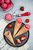 Easy strawberry banana ice cream