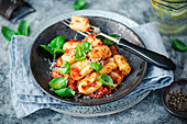 Gnocchi with tomato sauce and basil