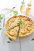 Courgette,Diced Bacon And Goat's Cheese Quiche