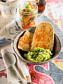 Grilled Cereal Bread With Guacamole