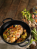 Stuffed Guinea-Fowl With Vegetables And Fruit