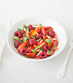 Strawberry,Raspberry And Tomato Salad