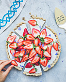 Fromage blanc and sliced strawberry tart