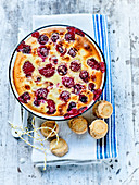 Summer fruit flan and Diamants biscuits