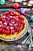 Raspberry cake with single cream