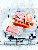 Tequila Sunrise and Sex on the Beach cocktail popsicles
