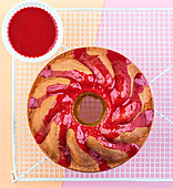 Raspberry coulis Bundt cake