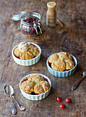 Cranberry and blueberry cobbler