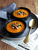 Cream of carrot and parsnip soup with turmeric