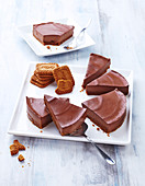 Lactose-free and butter-free chocolate and speculoos cheesecake