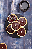 Chocolate and hazelnut tartlets