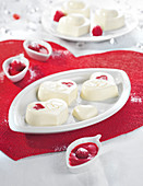 White Chocolate Hearts With Raspberries