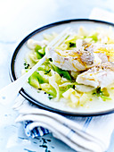 Whiting In Parisian Broth With Potatoes,Leeks,Celeriac And Lemon Thyme