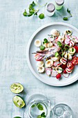 Orecchiette-Salat mit Matjes, Radieschen und Kirschtomaten