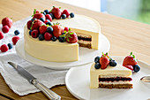 Cheesecake-Style Entremet Topped With Fresh Summer Berries