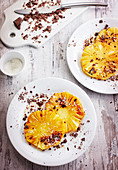 Grilled Pineapple With Chocolate Flakes