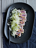 Grilled White Curry Belly with Fennel and Grilled Lime