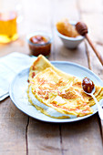 Puffed Pancakes with Honey and Fig Jam