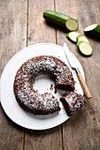Chocolate courgette ring cake
