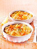 Salmon and vegetable Clafoutis