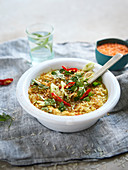 Khichdi, rice with lentils, cumin and turmeric