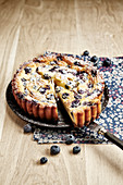 Blueberry and whiskey cheesecake