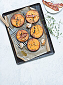 Sucrin pumpkin pancakes roasted in the oven with bacon